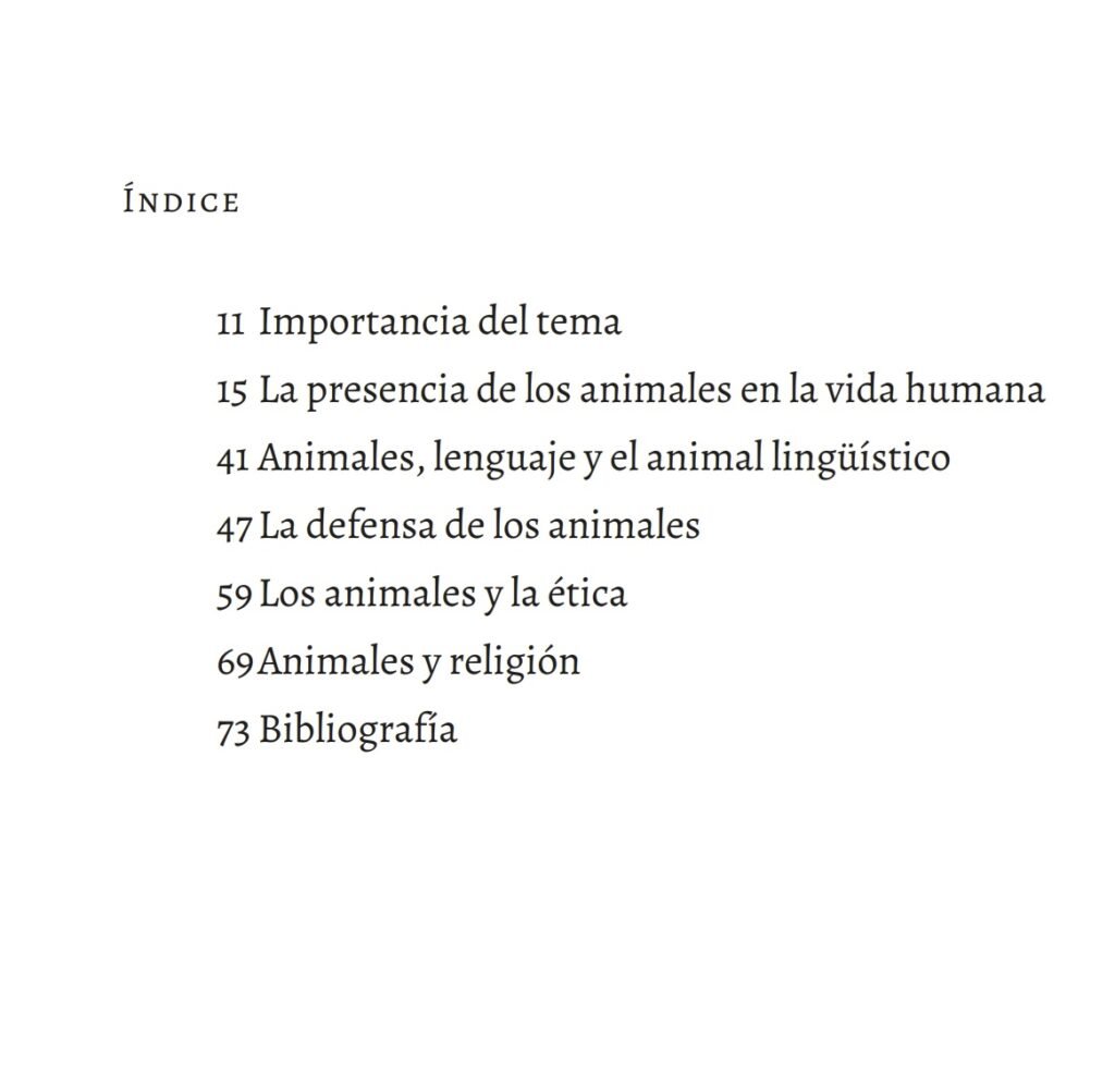 indice los animales
